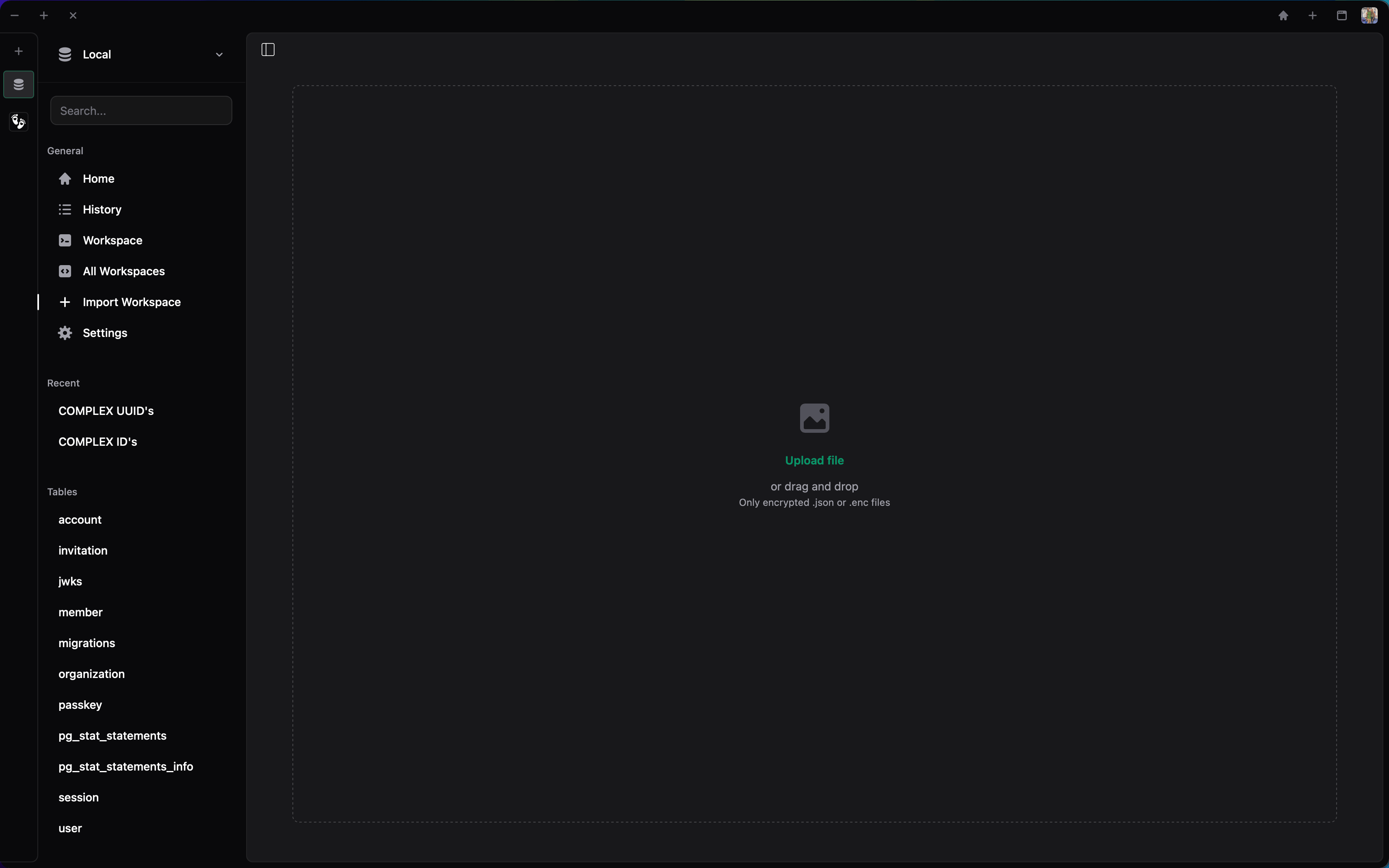 Import Workspace